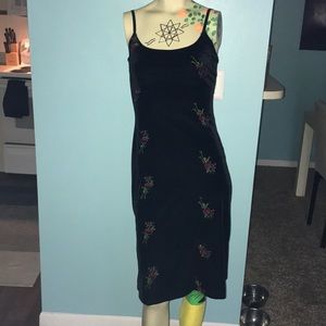 Velvet spaghetti strap rose dress